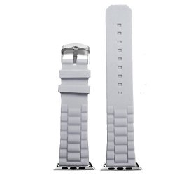 White 38MM Silicone Rubber Watch Band For Apple Iwatch Replacement Interchange WB1102C38JB