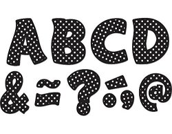 Teacher Created Resources Funtastic Font 3" Magnetic Letters Black Polka Dots 77216.0