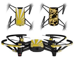 Skin Decal Wrap 2 Pack For Dji Ryze Tello Drone Rising Sun Japanese Flag Yellow Drone Not Included
