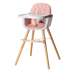 Feeding Highchair With Removable Tray Adjustable Wooden Legs