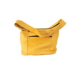 Genuine Leather Shoulder Bag - Mustard