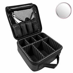 STTECH1 Travel Makeup Bag Storage Organizer With Adjustable Dividers Portable Travel Bag Portable Makeup Train Case For Women Cosmetic Case Artist Storage Bag With
