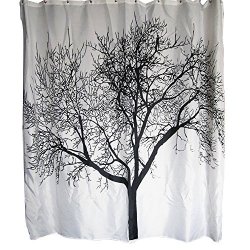 Waterproof Shower Curtain Tree Design 72 Inch X 72 Inch Fabric With Hook Bathroom Decor Accessories