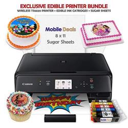 Mobile Deals Edible Birthday Cake Topper And Tasty Treats Image Printer Bundle - Includes Canon Wireless Printer Edible Ink Cartridges And Sugar Sheets