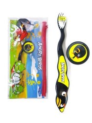 Black Angry Birds Travel Toothbrush Kit - Angry Birds Toothbrush