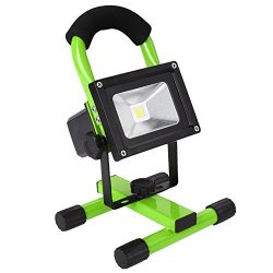 10W Wireless Rechargeable LED Flood Light Outdoor Camping Hiking Lamp Portable Stand Landscape Spotlight Emergency Light Green