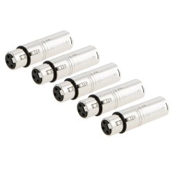Cablecreation 5-PACK Xlr 3 Pin Female To Xlr 3 Pin Male Gender Changer Adap...