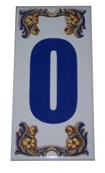 Moroccan Decorative House Numbers Ceramic Tile Mexican Spanish Mediterranean 0