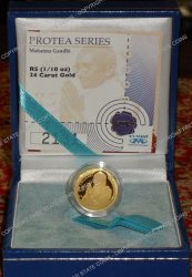 2008 Protea Series Proof 1 10oz Gold Coin - Mahatma Gandhi