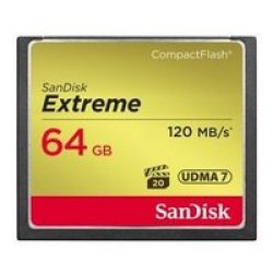 SanDisk Cf Extreme 64GB Memory Card Compactflash 120MB S Read Speed 85MB S Write Speed