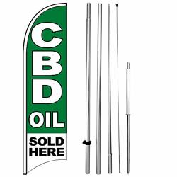 Cbd Oil Sold Here Windless Swooper Flag Kit 15' Feather Banner Sign Gb-h