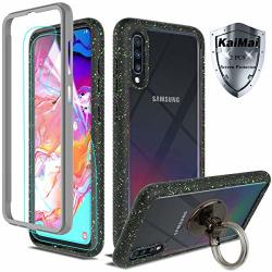 Galaxy A70 Case With HD Screen Protector 2PACK With Ring Holder Kaimai Full-body Clear Bumper Shock Absorption Heavy Duty Rugged Armor Protective Phone Case