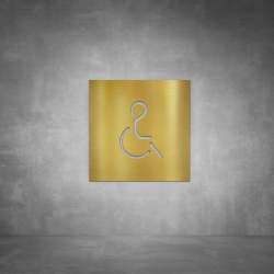 Wheelchair Sign D07 - Brushed Brass