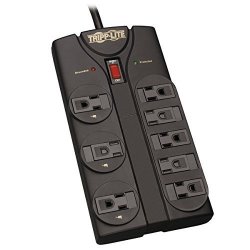 Tripp Lite 8 Outlet Surge Protector Power Strip 8FT Cord Right Angle Plug Black Lifetime Insurance TLP808B