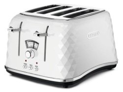 Delonghi Brillante Faceted 4 Slice Toaster - White