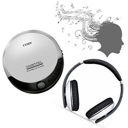 Coby Portable Compact Cd Player With Bonus I-kool Freeze Ultimate Headphones Silver white