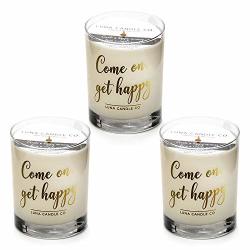 Luna Candle Co. Come On Get Happy - Vanilla Scented Luxurious Candles - 11 Oz 3 Pack