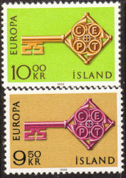 Iceland 1968 Europa Sg 448-9 Complete Unmounted Mint Set