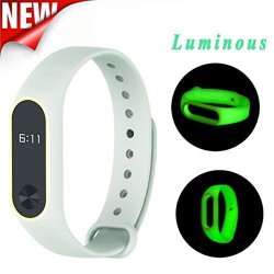 Featurestop Luminous Soft Silicon Wrist Strap Wristband Replacement For Xiaomi Mi Band 2