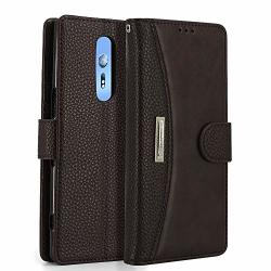 Lokaka Case For Sony Xperia 1 Leather Wallet Case With Card Slot Magnetic Flip Cover And Mobile Phone Stand For Sony Xperia 1 - Brown