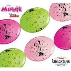Qualatex Latex Quicklink Balloons 30 Cm - Minnie Mouse 50 Pack