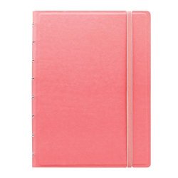 Filofax Refillable Pastel Notebook A5 8.25" X 5" Rose - 112 Cream Moveable Pages - Index Pocket And Page Marker B115053U