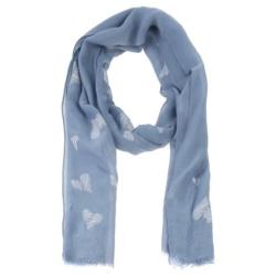 Hearts Monogram Summer Scarf - Blue And White