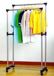 Keep Clothing Chaos- With A Telescopic Hanging Clothes Rail