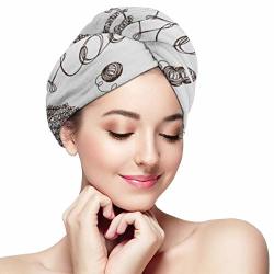 Microfiber Hair Towel Wraps For Women Quick Dry Hair Cap With Button - 100PERCENTWOOL The Inscription 100 Wool Tangles Of Thread Sheep And Sweater Absolute