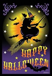 Toland Home Garden Flight Of The Witch 28 X 40 Inch Decorative Happy Halloween House Flag