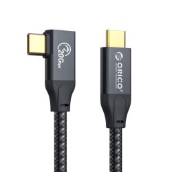Orico USB3.2 GEN2X2 L-shaped Braided Type-c High-speed Data Cable - 1M Black