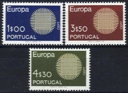 Portugal Year 1970 Complete Set Of 3 Val Mnh Europa Thematic