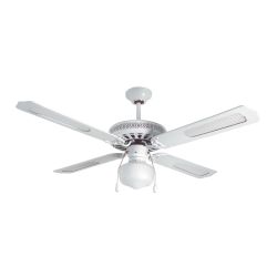 Eurolux Radiant Rattan Ceiling Fan With Light White