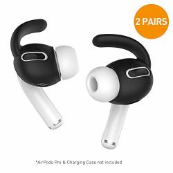 Delidigi 2 Pairs Airpods Pro Ear Hooks Anti-slip Silicone Covers Accessories One Size Fits All Compatiable With Apple Airpods Pro 2019 Black