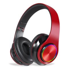 B39 Luminous Bluetooth 5.0 Headset Head-mounted Wireless Red&black