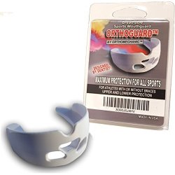 Orthodontic Mouth Guard Orthoguard - Designed For Athletes With Or Without Braces - Breathable Strapless Dual Mouthguard - White