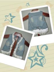 Vintage Look Denim Vest With Lace Detail Available 4-8 Years