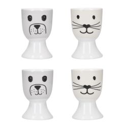 Cat And Dog Egg Cups Set Of 4