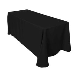Luxury Cotton Boutique Anti-pilling Black Rectangular Table Clothing With 8 Sets Of Napkin