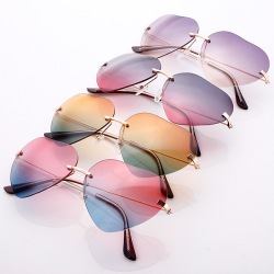 Uv400 Outdoor Sunglasses Heart Shaped Metal Frame Sunglasses