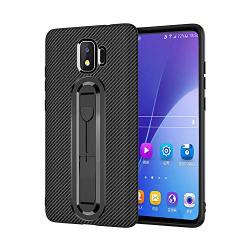 Yeegg Galaxy J4 Case Carbon Fiber Texture Protective Kickstand Phone Case Soft Tpu Bumper Shockproof Case For Samsung Galaxy J4 2018