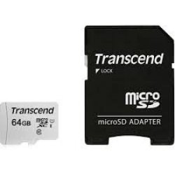 Transcend TS64GUSD300S-A 64GB Microsdxc sdhc Class 10 U1 Memory Card With Sd Adapter