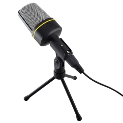 Insten Skype Desktop Notebook 3.5mm Studio Speech Microphone With Stand And Cabl