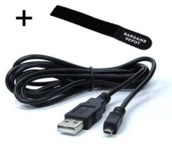 Bargains Depot 5 Feet USB 2.0 Sony Camera Compatible + Cable Tie For Sony Cybershot DSC-W630 DSC-W630 R DSC-W630 S DSC-W630 B DSC-W630 P