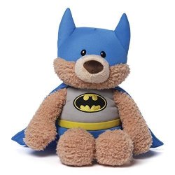 Gund 12" Soft And Silky Plush Malone The Bear "batman" Children's Stuffed Animal Toy