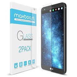 LG G6 Screen Protector Tempered Glass Maxboost 2-PACK Glass Screen Protector For LG G6 2017 Ultra HD Rounded Edge LGG6 Protectors Work With
