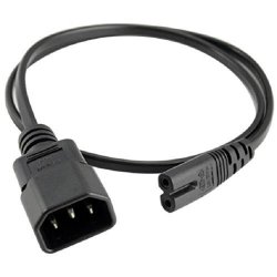 Tekit Standard Molded Iec 320 C14 To C7 Plug Ac Power Plug Adapter Cable Pdu Ups Standard Ac Power Cord 10A 110V-240V C14 To C7