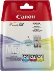 Canon CLI-521 C m y Colour Ink Cartridge Multipack - Pigment-based Ink - 3 PC S