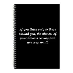Listen A4 Notebook Spiral Lined Motivational Saying Graphic Notepad GIFT247