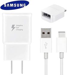 Samsung Fast Adaptive Wall Adapter Charger For Galaxy S7 Edge S6 Plus Note 5 4 J3 J5 J7 Prime EP-TA20JWE - 10 Foot Micro